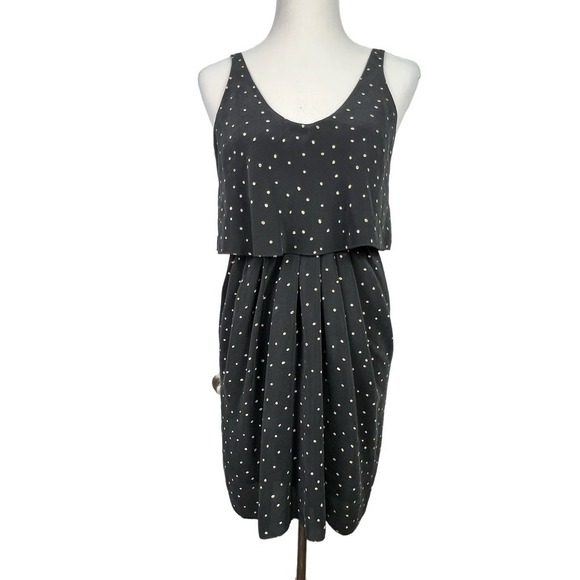 Aritzia Babaton 100% Silk Polka Dots Layered Women's Black Sleeveless Dress - Picture 1 of 8